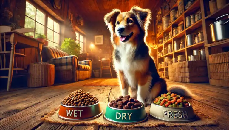 wet, dry, and fresh dog food